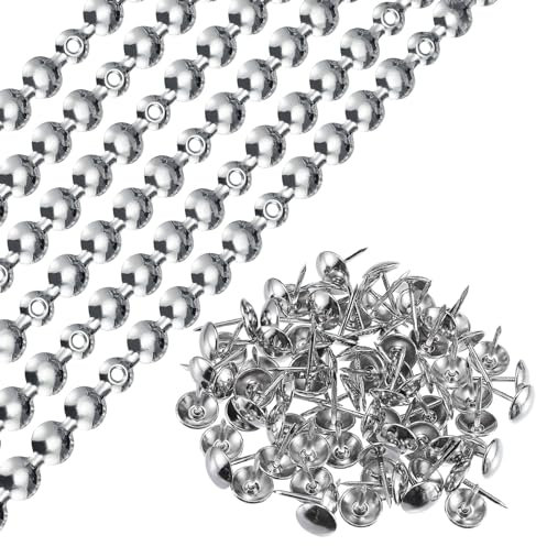 QUARKZMAN 6Pcs Bandes de Clous de Garniture, 1 Mètre, Brillantes, Décoratives pour Canapé, Tête de Lit, Chaise, Meuble avec Clous de Garniture (11 mm, Argent)