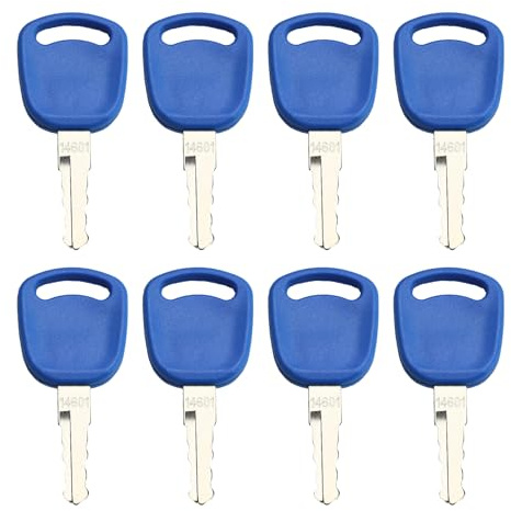 Newyuan Lot de 8 clés d'allumage 14601 82003267 82030143 | compatibles avec Case New Holland Tracteur, machines agricoles, pièces de machines lourdes