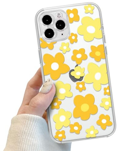 Compatible for iPhone 11 Pro Max Case Cute Clear Flower Floral Color Design for Girls Women, Soft TPU Slim Profile Anti-Slip Protective Phone Girly Case for iPhone 11 Pro Max