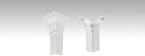 Terrassenclips.de 4 Innenecken für Meister Fußleisten | Profil 10 PK 10 F MK | Weiß | ABS | Sockelleisten Zubehör