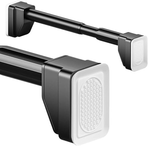 Teleskopstange 40-490cm, Gardinenstange ohne Bohren, Spannstange zum klemmen, Ø33mm Edelstahl Vorhangstange Klemmstange, Duschvorhangstange für Wohnzimmer Badezimmer(Schwarz,310-400cm)