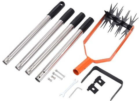 Wpsagek Gartenfräse,Gartenhandkultivator - Stahl-Kreiselgrubber mit Fußstange | Robuster Bodenlockerer für Harte und weiche Böden mit rutschfestem Griff für Rasen und Gärten