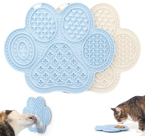 Li&Zhao Lick Mat for Dogs - 2 PCS Dog Lick Mats with Suction Cups Cat Lick Mat Puppy Lick Mat for Cats Dog Slow Feeder Dog Enrichment Toys for Yogurt Peanut Butter Food Treats