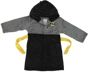 DC Comics Batman Bademantel Kinder | kleine Geschenke für Jungen | Morgenmantel | Badeponcho | coole Sachen | mit Taschen und Kapuze | weicher Fleece