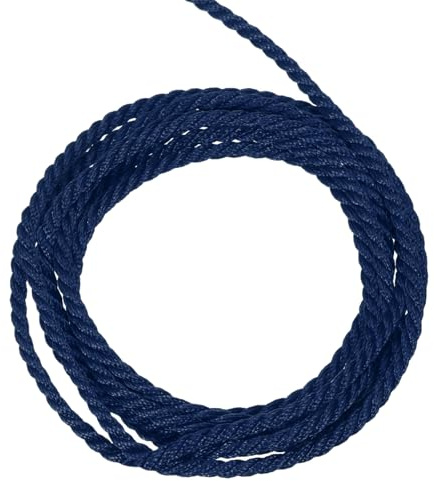 sourcing map Cordón trenzado, 16 yardas, 2,5 mm, 3 capas, cuerda trenzada brillante para manualidades, bolsa de regalo, cortina, decoración de Navidad, azul marino