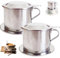 Vietnamesischer Kaffee Dripper 2pcs Set Edelstahl -Kaffee -Tropf -Set enthalten Deckel, Tablett, Filter, vietnamesische Kaffeemaschine mit Griff, langsame Tropfkaffeemaschine