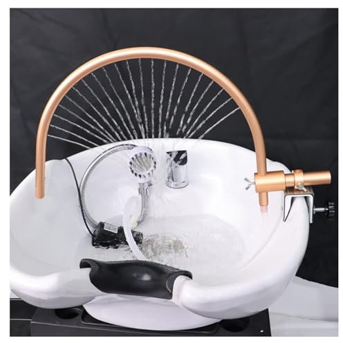 DFANCE Robinet de lavabo Head Spa réglable à 180°,Cadre de Circulation d'eau avec Pompe à Eau et Fixation métallique,Cuvette de shampoing pour Douche et Massage
