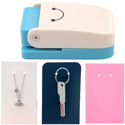 Tragbarer Hangtag-Stanzer zum Selbermachen, für Schlüsselanhänger, Schmuck, Ausstellungskarten, Etiketten, Locher, Werkzeug, passend für 80–500 g/m² Papier, 2 mm EVA, 1 mm Karton/Wellpappe/Balsaholz