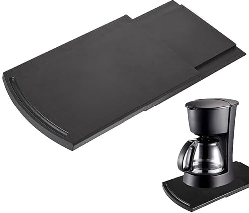 Ausziehbares Tablett | Rollbrett für Kaffeemaschinen | unter dem Schrank mit Gleitrollen | Arbeitszubehör für die Organisation