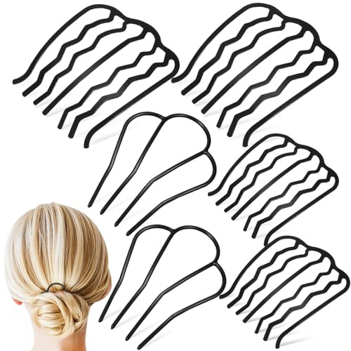 Peigne Latéral Cheveux Décoratif Métal, Lot de 6, Dents Fines | Style Élégant et Sophistiqué, Structure Robuste Anti-déformation, pour Femmes et Filles, Usage Quotidien
