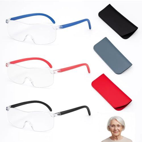 3PCS Lupenbrille Für Brillenträger, Lupenbrille, Vergrößerungsbrille - Leselupe Mit Unterschiedlichen Vergrößerungsstufen, Leselupen Für Feinarbeiten Wie Nähen, Reparaturen Und Lesen