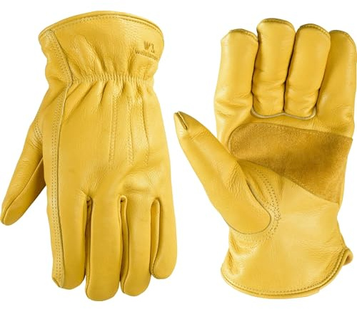 Wells Lamont Insulated Leather Work Gloves for Men - Full Grain Cowhide - 3M Thinsulate Insulation, Fleece Lined - Ergonomic Fit - Ideal for Construction - Durable Winter Protection - Large, 1108L