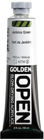 Golden : Open : Peinture Acrylique Séchage Lent: 60ml: Jenkins Green VII