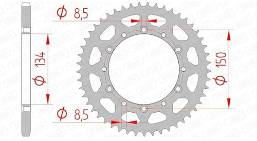 Stahl-Kettenrad AFAM 520-48Z (Silber)