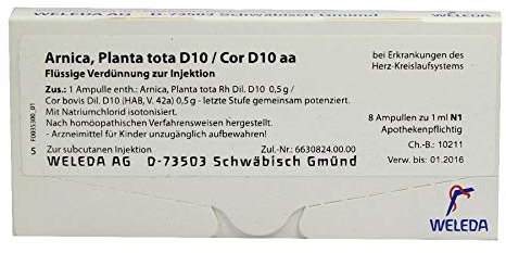 ARNICA PLANTA tota D 10/Cor D 10 aa Ampullen 8X1 ml