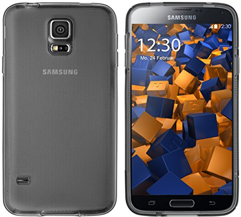 mumbi Hülle kompatibel mit Samsung Galaxy S5 / S5 Neo Handy Case Handyhülle, transparent schwarz