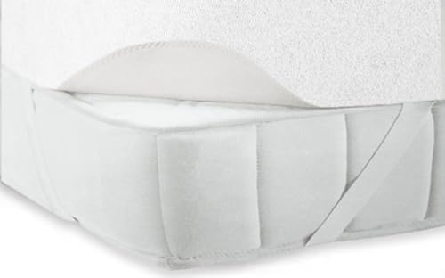 Castejo Matratzenschoner, Matratzenschutz mit Nässesperre, Frottee mit 4 Eckgummis, geräuschlos, atmungsaktiv Matratzenauflage, Inkontinenzauflage für eine Matratzenhöhe bis zu 25cm (80x220)