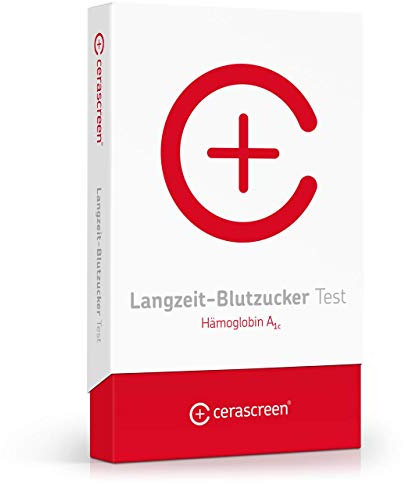 cerascreen® Langzeit-Blutzucker Test Kit – Langzeit-Blutzucker-Wert (HbA1C-Wert) schnell & einfach per Selbsttest von Zuhause bestimmen | Langzeit Blutzucker & Diabetest Online Test | Jetzt HbA1C Wert messen & präventiv auf Diabetes testen