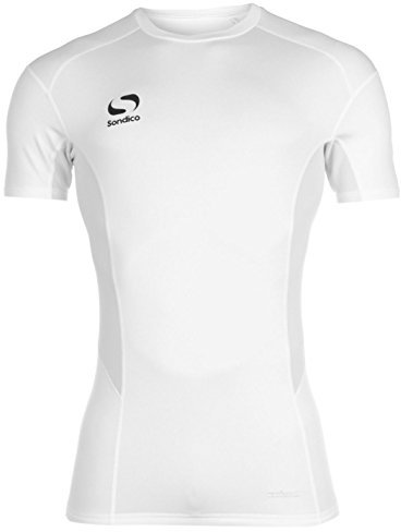 Sondico Mens Core Base Layer Top Short Sleeve Compression Fit Sports T Shirt Tee White L