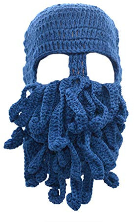 Stylish Unisex Knit Octopus Beanie Windproof Ski Mask Hat Cap Keep Face Warm Royal Blue