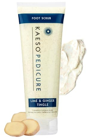 Kaeso Lime & Ginger Tingle Foot Scrub – Exfoliating Foot Scrub 250ml | Smooth & Soft Feet – Refreshing & Revitalising Foot Care – Professional Skincare