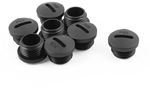sourcing map 8 Pcs PG9 schwarz Nylon Verschlussschraube Deckel mit Gewinde M15 x 8mm DE de