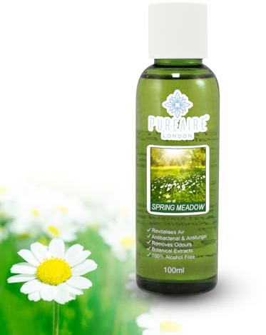 PureAire Essential Oil Blend Spring Meadow 100ml Essential Oils for Diffusers for Home Aroma Essence for Diffusers Air Purifiers Aromatherapy Relaxation Botanical Extracts Water Soluble Fragrance
