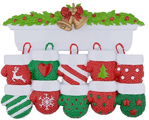 Weihnachtsbaumschmuck, Fäustling-Familie, 10 Stück