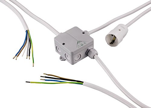 Sanitop-Wingenroth 28039 6 Verteilerbox für Küchenanschluss, Montagehilfe, Anschluss von Elektrogeräten in der Küche, Küchenanschlussbox, Energieverteiler, Weiß