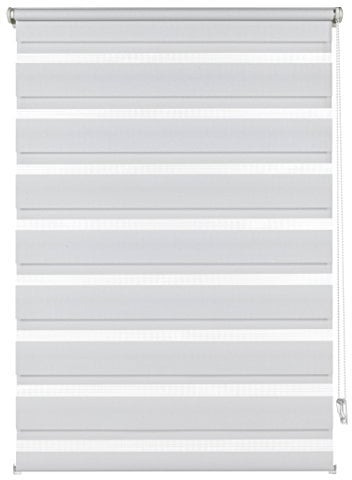 Deco Company Duo Klemmrollo, Doppelrollo, Rollo für Fenster ohne Bohren, Alle Montage-Teile inklusive, Polyester, 90 x 210 cm, Weiß