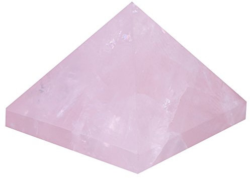 Pirámide de cristal, cristal rosa rosa cuarzo pirámide Feng Shui espiritual reiki figuras de cristal curativo decoración del hogar