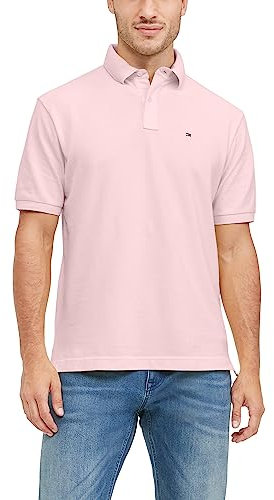 Tommy Hilfiger, polo a maniche corte da uomo, vestibilità classica - Rosa - XS