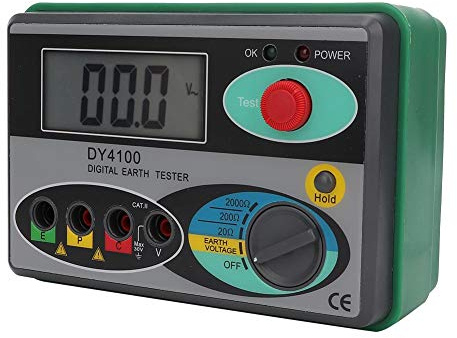Misuratore di Resistenza di Isolamento Tester di Terra Misuratore di Portata Megaohmmetro con Display LCD Retroilluminato (DY4100 Digital Display)