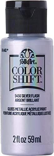 Plaid PE5456 Folk Art Colour Shift Acrylfarbe, Silver Flash, 5456