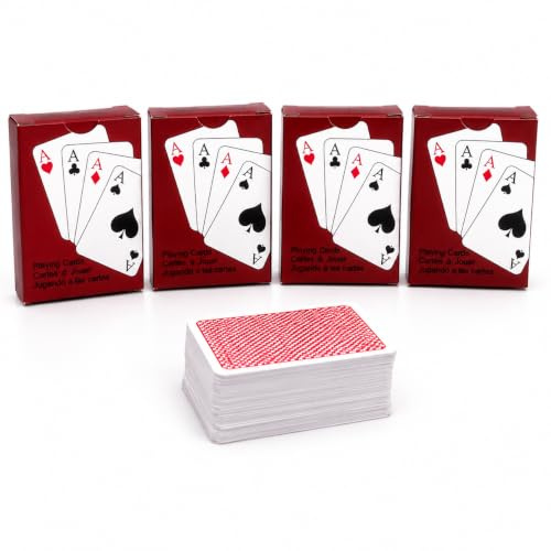 4 x Mini Spielkarten Set Bridge Canasta Kartenspiel Poker Skat 54 Blatt