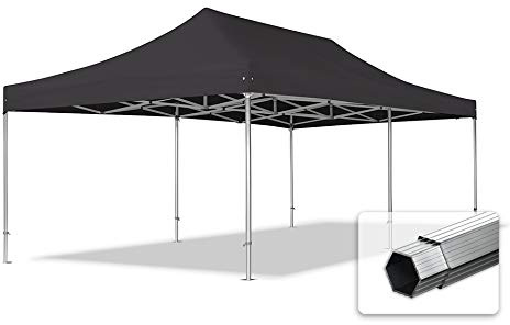 TOOLPORT ALU Pavillon Faltpavillon 4x8m ohne Seitenteile robust und wasserdicht Professional 50mm Partyzelt schwarz schwer entflammbar
