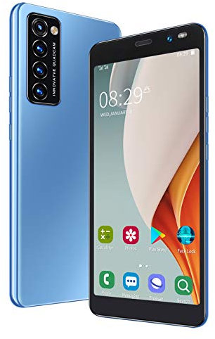 Smartphone Android, LANDVO Rino4 Pro Dual SIM Face Desbloqueo de Huellas Dactilares Teléfonos celulares Pequeño 1 + 8G 128GB Extensión 5.45in Teléfono Celular(Blue)