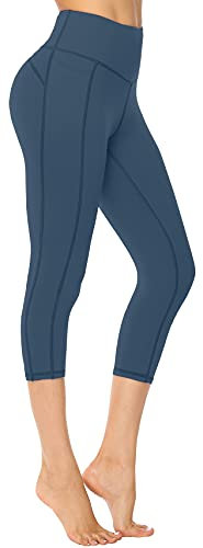 Persit Sport Leggings Damen 3/4, Capri Sporthose Sport Leggins Yoga-Hose für Damen Schotenblau - 36/38 (Herstellergröße: S)