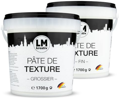 LM Strukturpaste fein & grob je 1,7 kg | Texture Paste | Strukturpaste für Acrylmalerei | Strukturpaste Leinwand | Spachtelmasse Acrylmalerei | Impasto | Flächenspachtelmasse