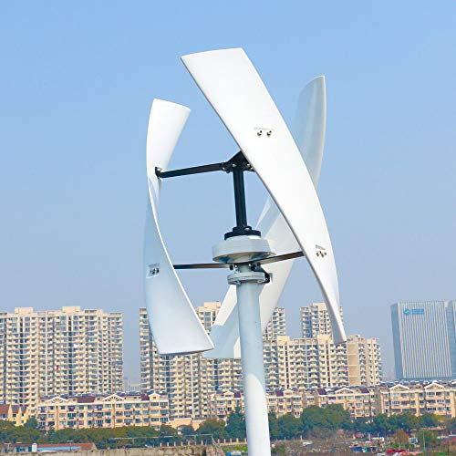 600W Vertikale Windkraftanlage 12V 24V 48V Windturbine Heimgebrauch 3 Phasen-Achsen Maglev Windräder Windgenerator Weiß Klingen mit MPPT Regler (24V mit MPPT Regler)