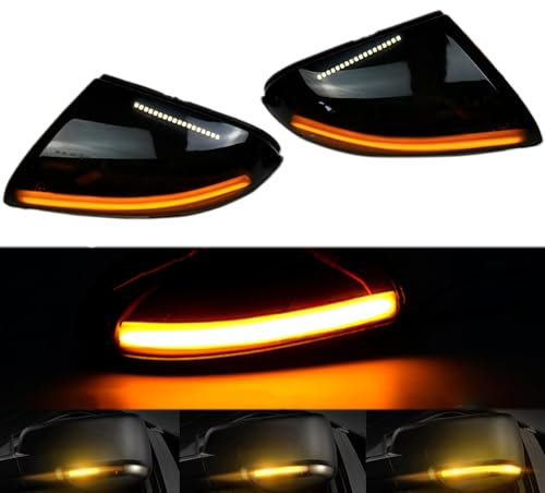 Kakulkomen 2 pezzi indicatori di direzione a LED dinamici che fluiscono indicatori di direzione laterali Compatibile con Dodge Per Ram 1500 2500 3500 2010-2013 (Giallo)