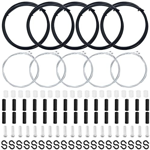Hilitchi Universal-Fahrrad-Schaltkabel-Gehäuse-Set, Schaltwerk-Kabelschlauch-Set für Shimano Sram Schaltwerk/MTB Rennrad, 5 Stück