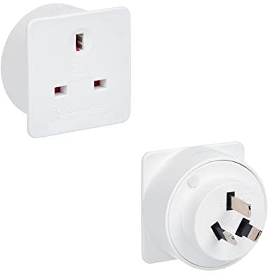 Invero Pack of 5 - UK to Australia New Zealand China Tourist Travel Mains Plug Power Grounded Adaptor - White