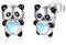 KINGWHYTE Panda Ohrringe für Kinder 925 Sterling Silber Tier Ohrstecker Schmuck mit Herz Mondstein Geschenke für Mädchen Frauen Freundin Tochter