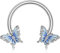 OUFER 16G Daith Piercing Schmuck Septum Clicker Ring 316L Chirurgenstahl Silber Blauer Schmetterling Hoop Helix Tragus Ohrpiercing Knorpel Ohrringe Körperschmuck 10mm Blue Butterfly Frauen