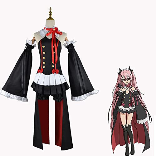 Jiumaocleu Krul Tepes Cosplay Kostüm Set, Seraph of the End Cosplay Uniform Outfit Anzüge, Krul Tepes Halloween Karneval Rollenspiel Full Set of Dress Up