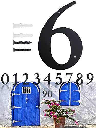 11 Inch Super Large House Numbers, Modern Address Numbers Elegant Black Finish Numbers Solid Metal House Sign for Door Plate for Home Gate Building Store Mailbox (6)