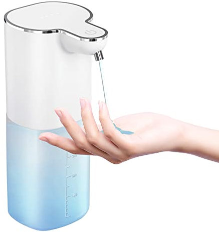 Automatischer Seifenspender, 400ml USB Wiederaufladbarer Elektrischer Seifenspender mit Berührungsloser Infrarot Sensor IPX5 Wasserdicht Seifenspender Wandbefestigung Arbeitsplatte Für Bad Küche