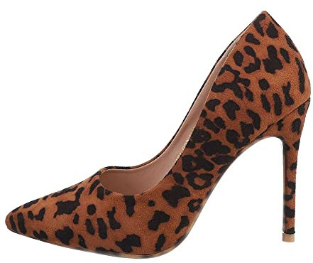 Ital Design Damenschuhe Pumps High Heel Pumps, YU-090-, Textil, Leo, Gr. 38