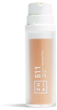 3INA MAKEUP - The 3 in 1 Foundation 611 - Licht Foundation 3 in 1 mit Unterton Neutral - Grundierung Concealer & Foundation - Foundation mit SPF15 & Vitamin C - Vegan - Cruelty Free